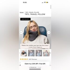 TRTL travel pillow - gray